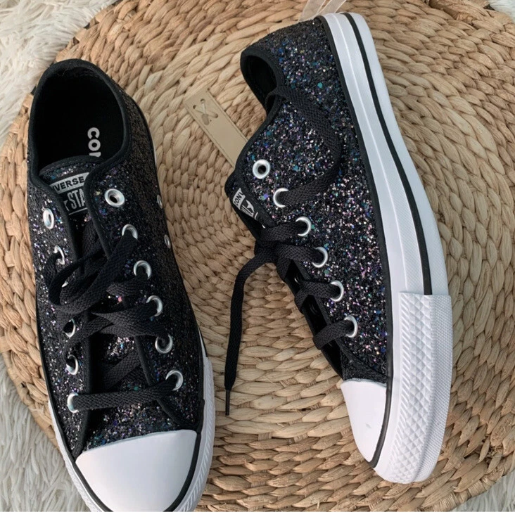 Converse Chuck Taylor low All Star Black Glitter | eBay