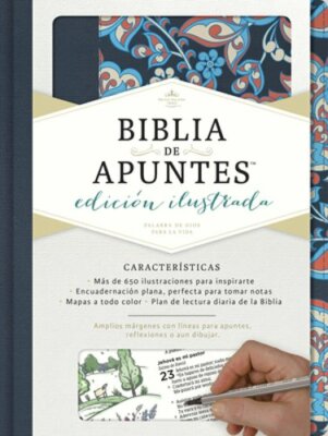 Rvr 1960 Biblia de Apuntes, Edición Ilustrada, Tela En Rosado Y Azul: New