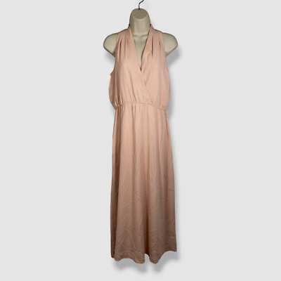 Ralph Lauren Women's Pink Georgette Pleated Halter V-Neck A-Line Dress Size  6 | eBay