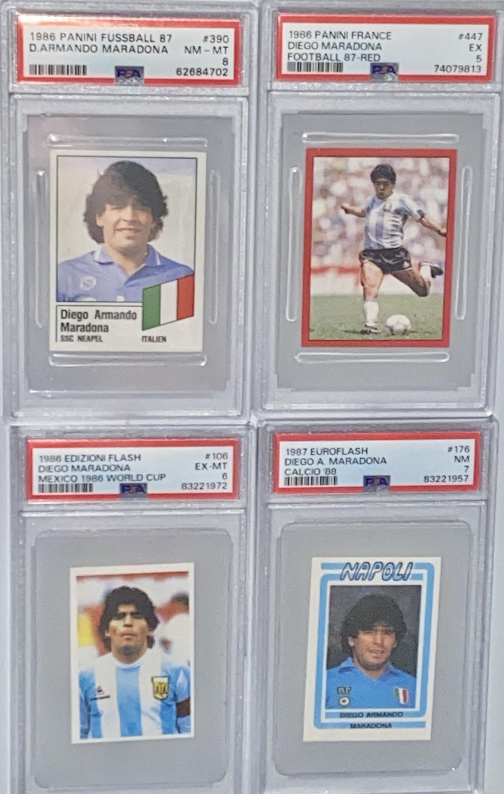 1987 Euroflash Calcio Diego Maradona '88 #176 PSA 7 Napoli Argentina RARE Pop 1 view 2