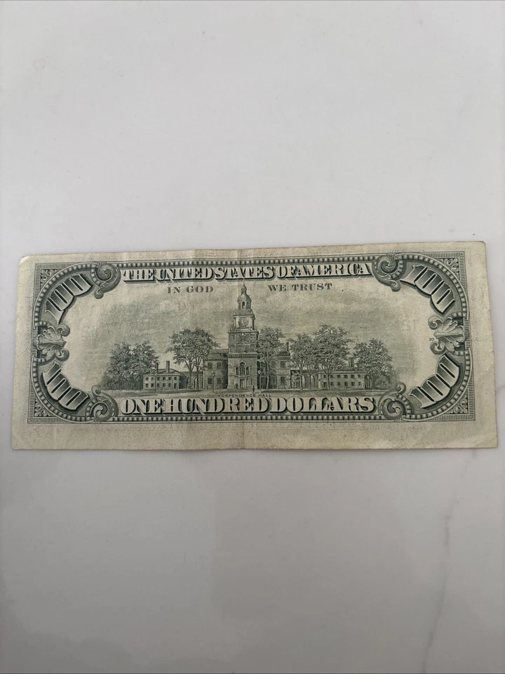1981-A $100 Bill “MISALIGNMENT ERROR” Rare Old Note - Image 2 of 2