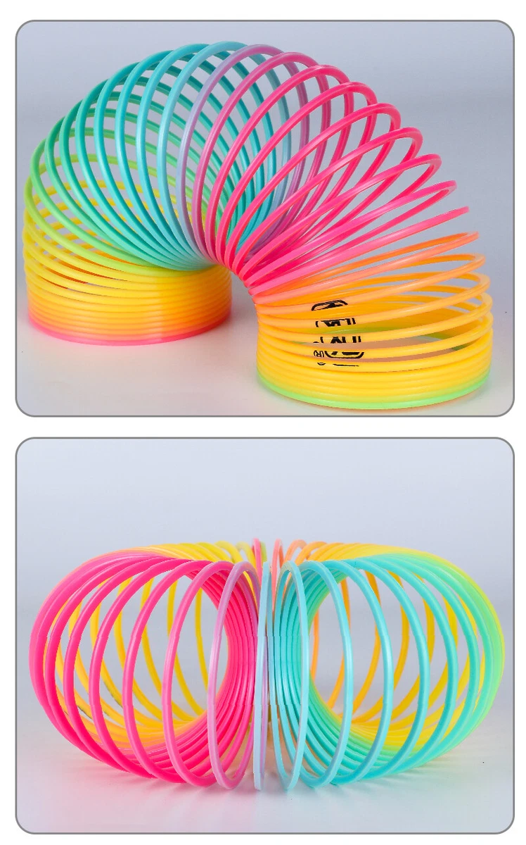 Rainbow Slinky Spring Toy Magic Colorful Circle Coil Kids Stretchy Children  Toys