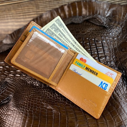 Real Crocodile/Ostrich Bifold Leather Wallet Men's Credit Card Wallet RFID Block - Picture 87 of 141