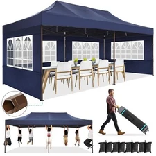 10x20 Pop Up Canopy Tent Commercial Heavy Duty Waterproof Gazebo Thickened Frame