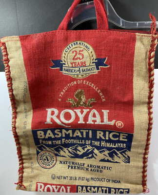 Royal Basmati Tote Bag Women Rice Burlap
