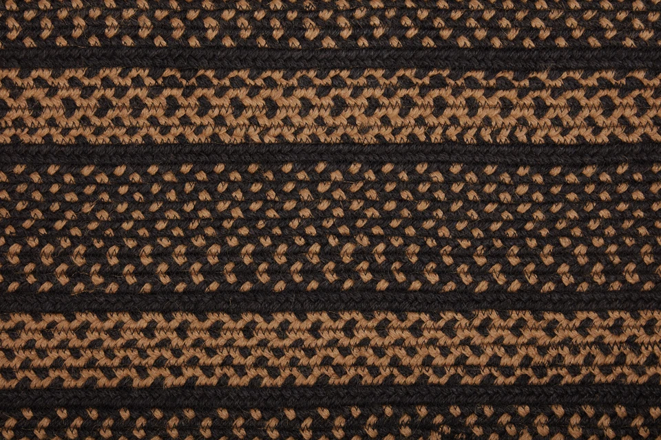 VHC Black Tan Eco-Friendly Jute Primitive Country Oval Braided Rug - Image 4 of 4