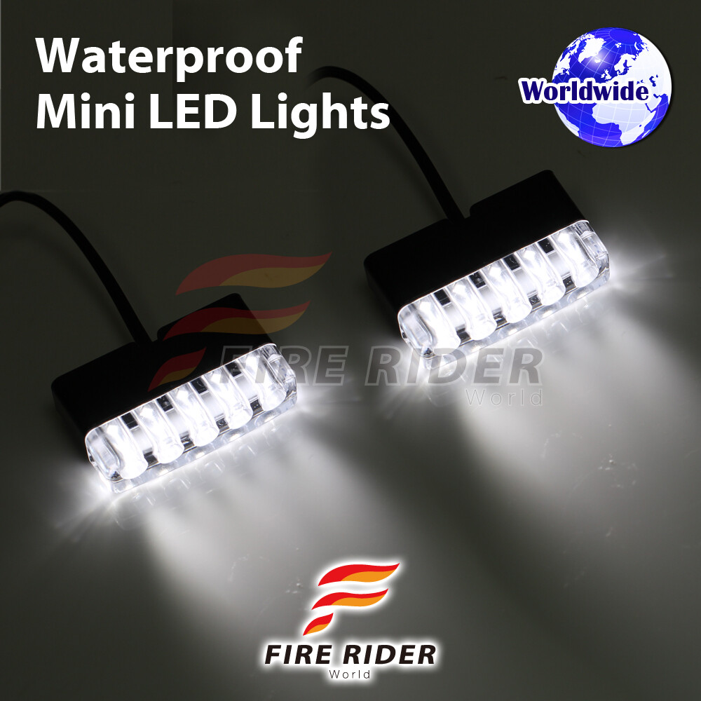 FRW Ultra Bright WH MINI LED light x2 Footpegs running For