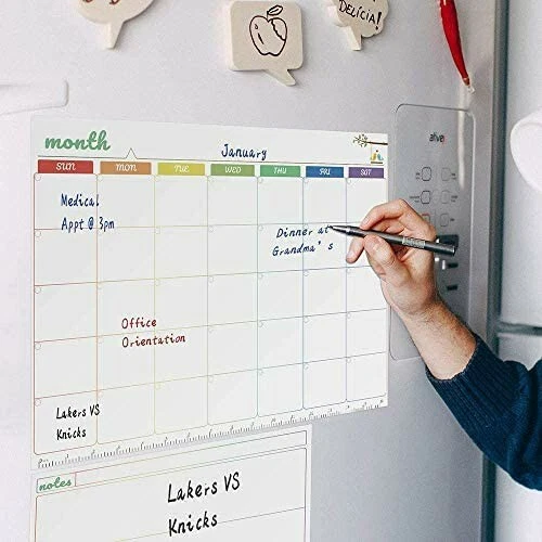 Aken Magnetic Memo Boards,16.6” X 11.8” & 12x9 inch, 4 pens,Eraser. - Image 3 of 4