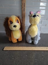 Vintage Disney Lady  the Tramp Approx 8" And 7  Plush Lot Of Two Disneyland