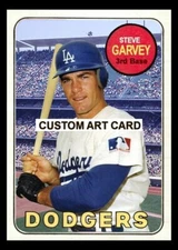 Steve Garvey Los Angeles Dodgers 1969 Custom Made Baseball Art Card