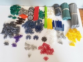 KNEX K'NEX Replacement Parts 400 Pc Set Mixed Lot w/ Rods, Connectors, Tires