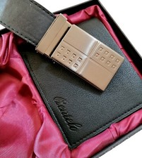 Set con Portafoglio e Cintura in Eco Pelle Classico da Uomo in Confezione Regalo