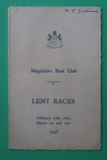 Magdalene Boat Club 1946 Lent Races Dinner Menu Multi-signed Cambridge Rowing