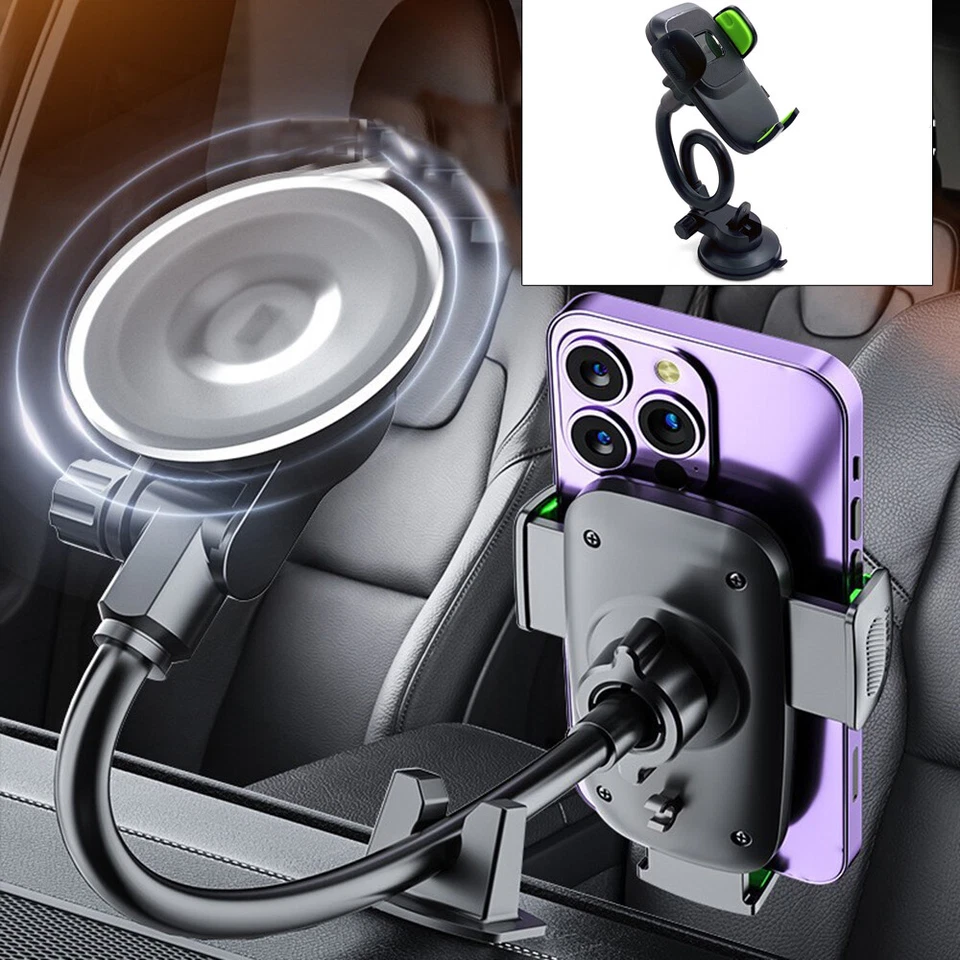 360° Car Windshield Mount Cradle Holder Stand For Cell Phone iPhone Samsung - Image 3 of 4