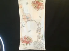 Beautiful Table Runner Butterfly & Bees w/ Coral, Pink Flowers 14x68 