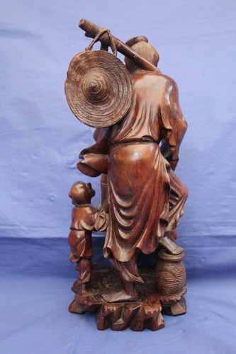 Vintage Carved Wood Chinese Sculpture - 第 3/8 張圖片