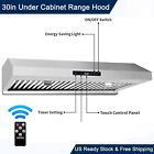 800Cfm Kitchen 30in Under Cabinet Range Hood Stainless Steel Touch Control New