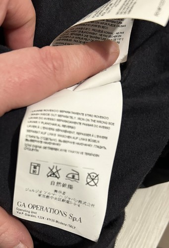 Armani Jeans Donna Designer Giacca Nera Impermeabile 14UK Cappuccio Nascosto - Foto 9 di 11