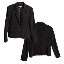 Calvin Klein Blazer Jacket Women's Black Lined Stretch Size 10