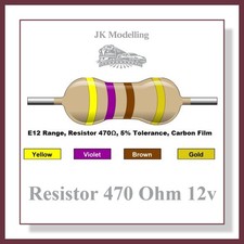 470 Ohm Resistors perfect for LED's to turn them into 12v Supply