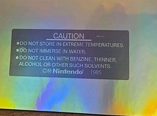 1 Replacement Holographic NES Cartridge Rear Caution Label REV-A