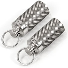 VANSU Titanium Waterproof Keychain Pill Holder Container,Portable Mini Size Pill