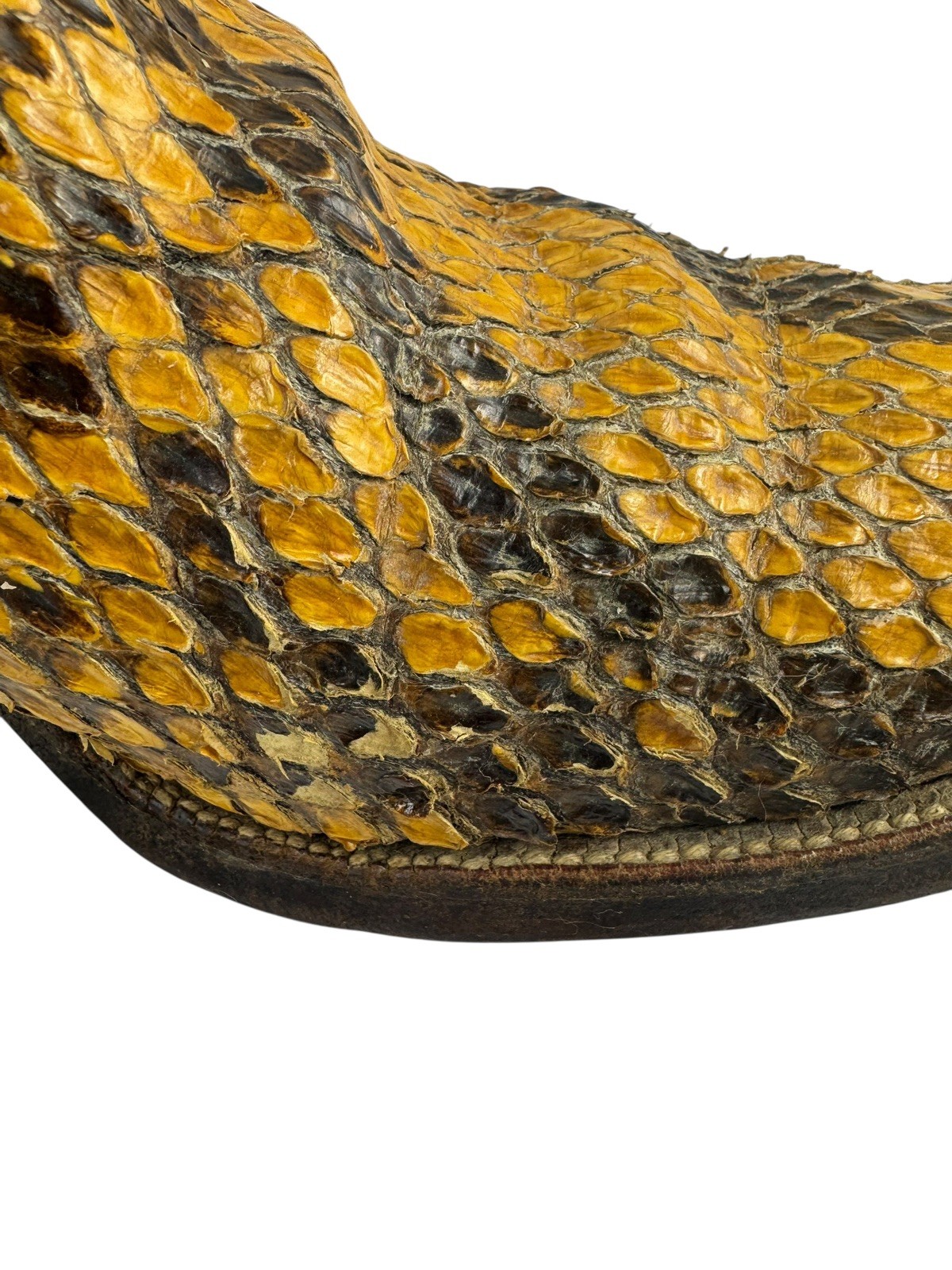 Luchesse Brown Leather Snake Skin Python Cowboy B… - image 5