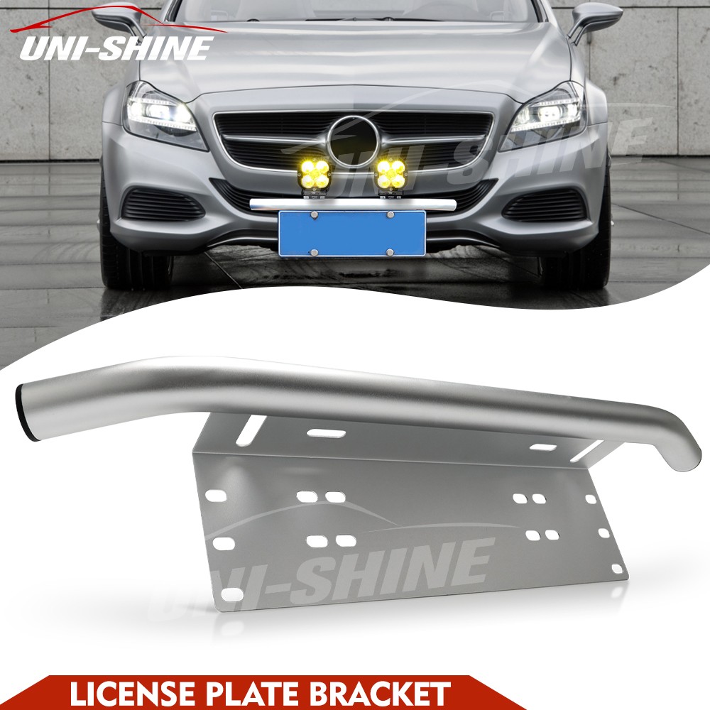 23"" Bull Bar Car Offroad Front Bumper License Plate Fog Work Light Mount Bracket