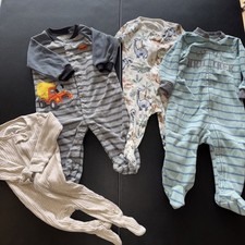 Lot Of Infant Sleepers 1 3-6M 3 6months Used All Snaps And Zippers Work