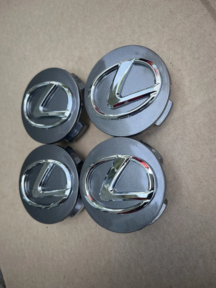 Juego de 4 Tapacubos Centrales LEXUS GRIS-CROMO 62MM - Satisfacción Garantizada Foto 3 de 4
