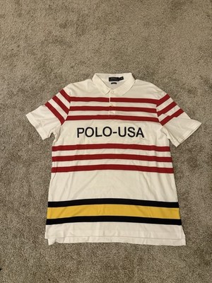 Vintage 90s POLO RALPH LAUREN CP93 POLO RUGBY SZ L Stadium Hi