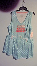 2-Piece JOYSPUN Women’s XL (16-18) SLEEP BEACH REPEAT Tank Top Shorts Pajamas