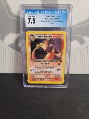 Wizards of the Coast CGC 7.5 Dark Charizard Team Rocket 4/82 Holo Unlimited 2000