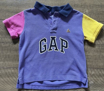 Baby Gap 2T Boys Cotton Pique Embroidered Brannan Bear Color Block Polo