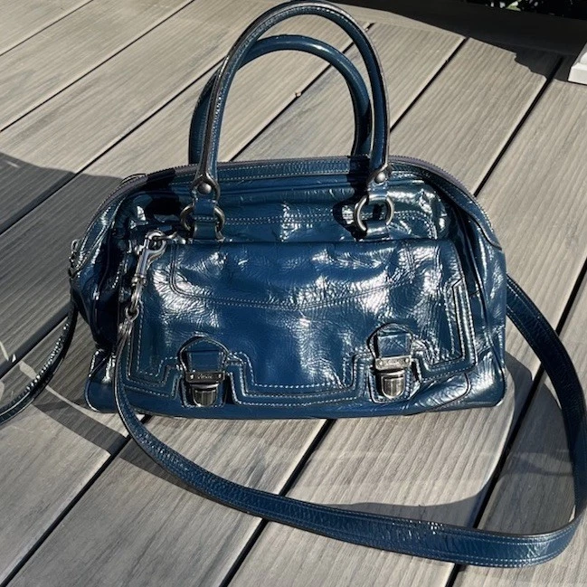 バッグ 00s y2k coach boston bag poppy navy 2way 00s Y2K Coach Boston Bag Poppy Navy 2-way