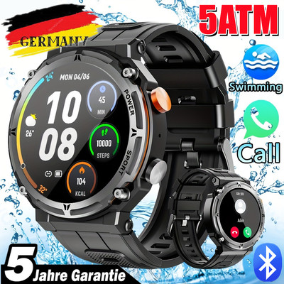 Luxus 5ATM Smartwatch Herren Bluetooth Anruf Musik Voice Chat für Android & iOS