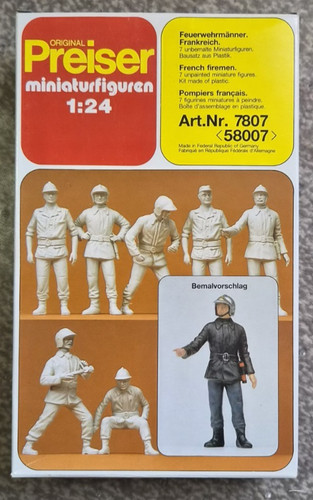 Kit de figuras sin pintar 1:24 Preiser 7807 (58007) bomberos franceses (7) | Condition: Used