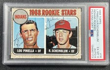 1968 ROOKIE STARS LOU PINIELLA RICHIE SCHEINBLUM PSA 6 TOPPS #16 DNA AUTO RC 173