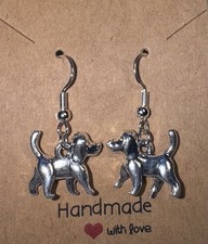 Puppy Dog Charms Nickel Free Handmade Dangle/Fishhook Earrings