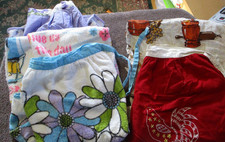 Vintage Lot Aprons Floral, Terry, Embroidered Rooster Unbranded Kitchen Cooking