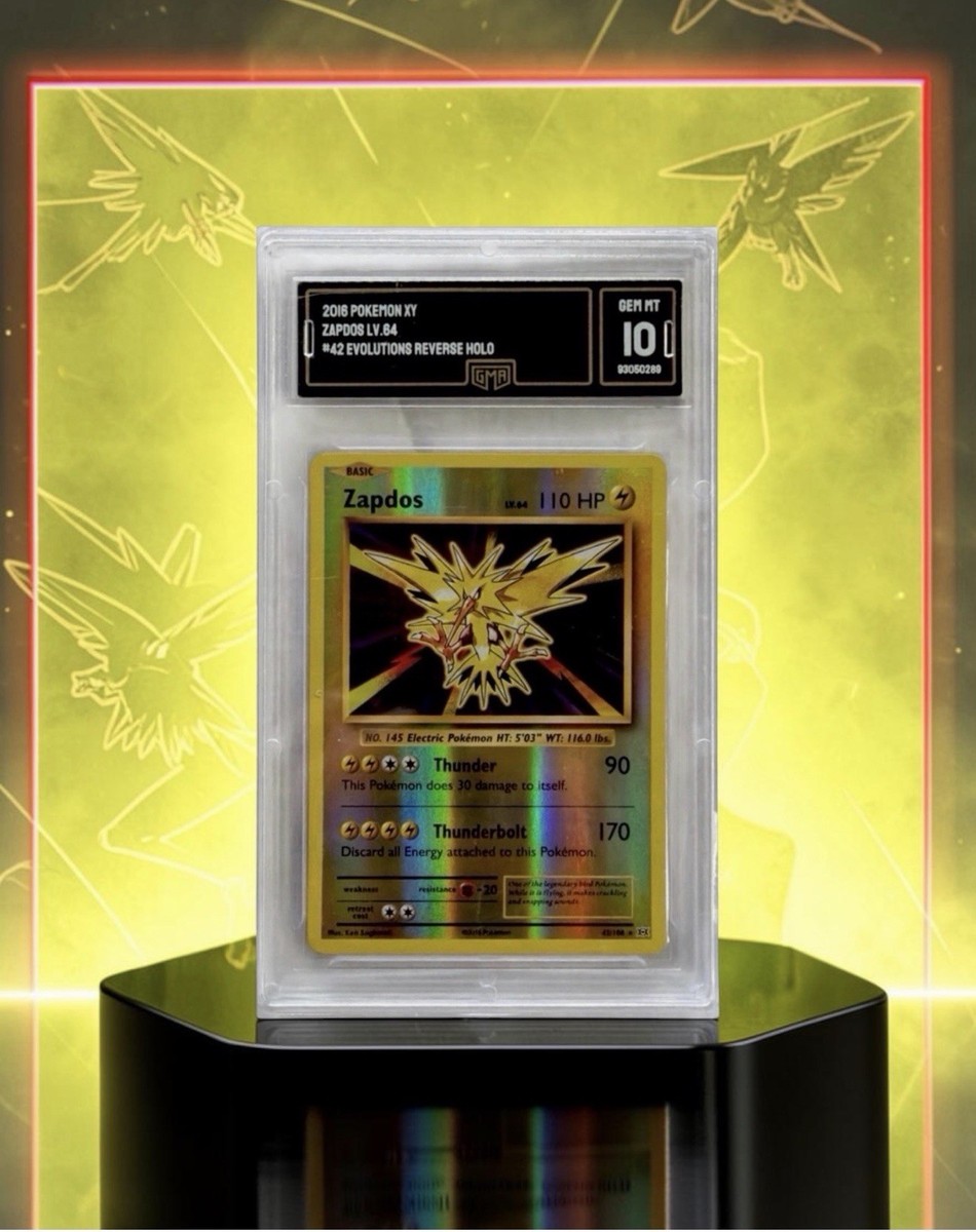 2016 POKEMON XY EVOLUTIONS #42/108 ZAPDOS REVERSE HOLO GMA 10 | eBay