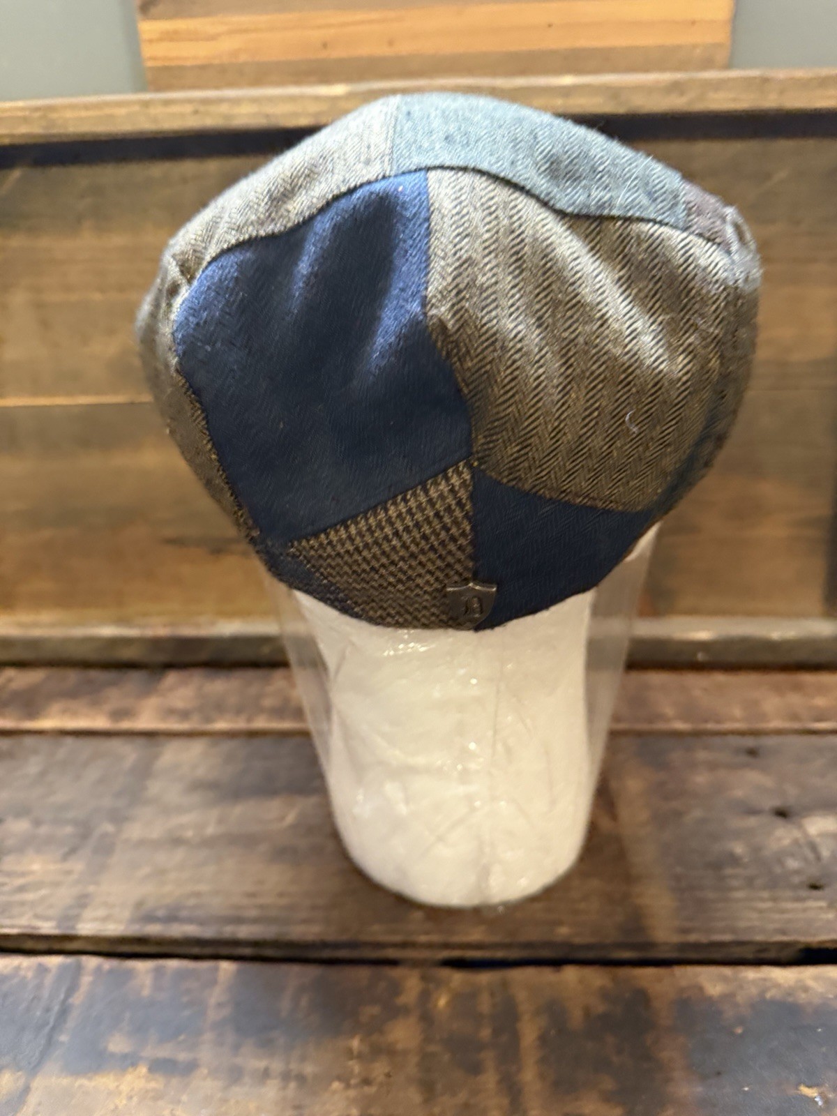 DPC Patchwork Flat Cap Wool Blend Newsboy Hat Blu… - image 4