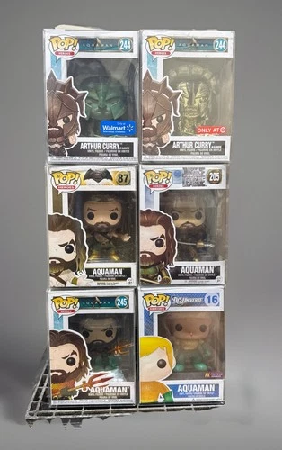 Funko Pop! Aquaman Figurine Lot Of 6 w/ Exclusives In Cases