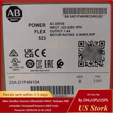 Allen-Bradley 25A-D1P4N104 PowerFlex 523 AC Drive 0.4kW 0.5HP Pack US Free Tax