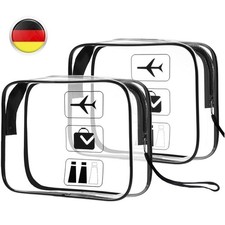 2 Stück Kulturbeutel Transparent,Kosmetiktasche Durchsichtig,Flugzeug PVC Kosmet