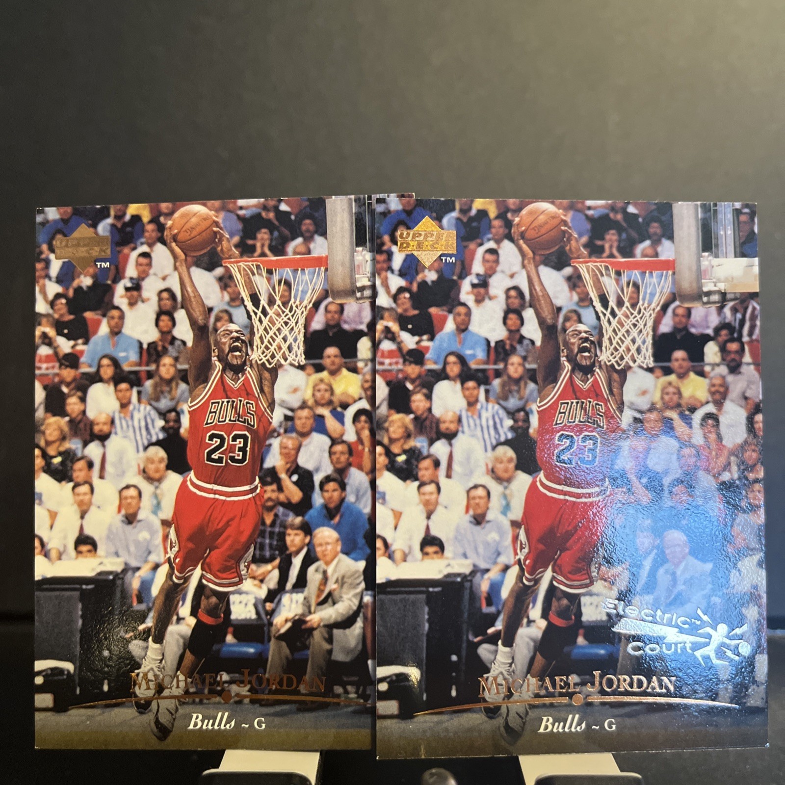 1995-96 Upper Deck Michael Jordan #23 Electric Court And Base Cards NM