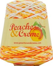 Peaches  Creme Cone 4 Medium Cotton Yarn, Creamsicle Ombre 14oz/400g, 674 Yards