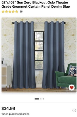 Sun Zero Blackout Kenneth Grommet Heading, Blue