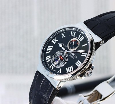 Ulysse Nardin Maxi Marine Chronometer 43mm, Black Dial, Steel on