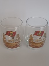 Vintage 1976 Tampa Bay Buccaneers Glasses Set of 2 NFL Football Memorabilia Rare